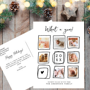 Multi-Foto Doodle umrahmt das Weihnachtsjahr Feiertagspostkarte