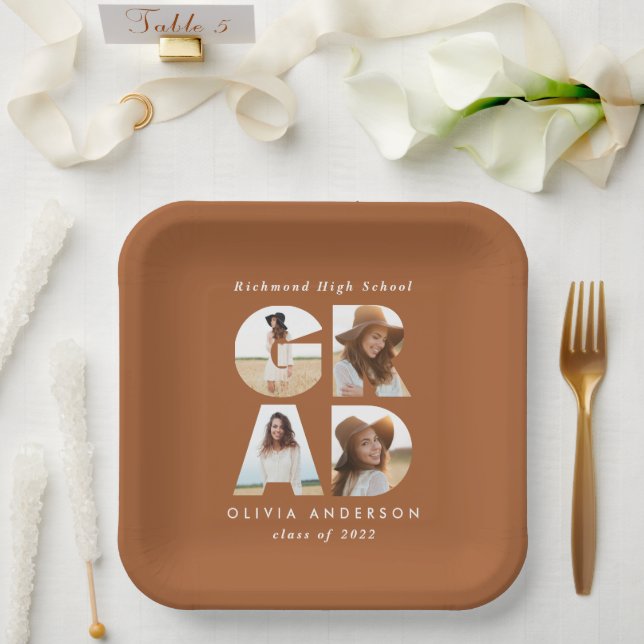 Multi-Foto grad moderne elegante Party Dekoration Pappteller (Hochzeit)