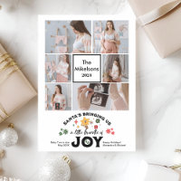 Multi-Foto Groovy Weihnachtsschwangerschaft Ankünd