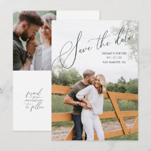 Multi-Foto Save the Date geschrieben Einladung