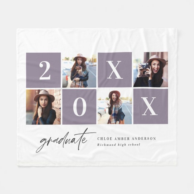  Multi-Foto Typografie lilac lila Abschluss Fleecedecke (Vorderseite (Horizontal))