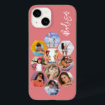 Multi-Fotomaterial Einfach Personalisiert Case-Mate iPhone 14 Hülle<br><div class="desc">Multi Foto Collage Simple Modern Personalisiert Name Hexagon Pattern Smartphone iPhone Case verfügt über eine Collage aus Foto Ihrer Lieblings-Fotos in einer Hexagon-Form. Personalisiert mit deinem Namen. Perfekt zum Geburtstag, Weihnachten, Muttertag, Vatertag, Großeltern, Bruder, Schwester, bester Freund und vieles mehr. FOTO TIPP: Zentrieren Sie Ihre Fotos vor dem Hochladen nach...</div>