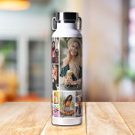 Multi-Fotomaterial Einfach Personalisiert Trinkflasche<br><div class="desc">Multi Foto Collage Simple Modern Personalisiert Water Bottle bietet eine Foto-Collage von neun Ihrer Lieblings-Fotos und personalisiert mit Ihrem Namen oder benutzerdefinierten Text in der modernen Typografie. Perfekte personalisierte Geschenke für Geburtstage,  Weihnachten,  Muttertag,  Vatertag,  Großeltern,  Bruder,  Schwester,  beste Freundin und vieles mehr. Entworfen von ©Evco Holidays www.zazzle.com/store/evcoholidays</div>