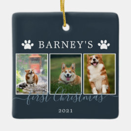 Multi-Fotos erste Weihnachtszeit-Hunde Keramik Orn Keramikornament