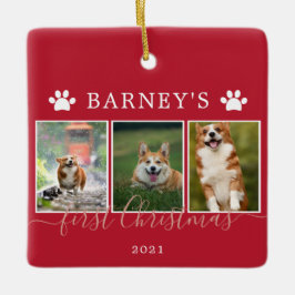 Multi-Fotos erste Weihnachtszeit-Hunde Keramik Orn Keramikornament