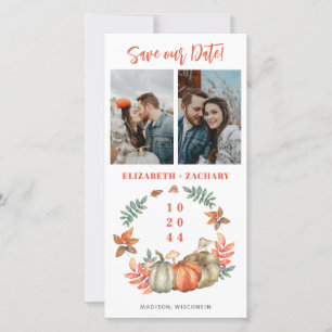 Multi-Fotos Pumpkins Hochzeit im Herbst Save the D Date
