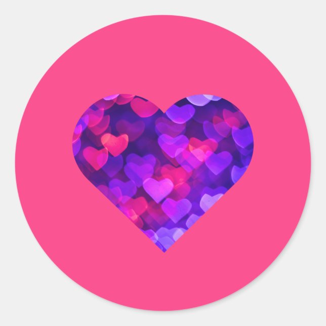Multi-Gaming Vivid Herz Runder Aufkleber (Vorderseite)