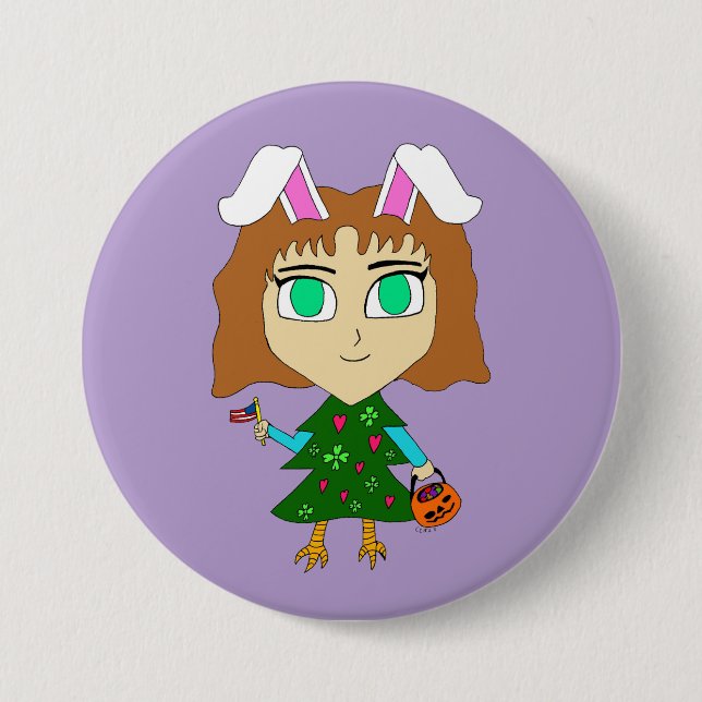 Multi Holiday Chibi Button (Vorderseite)