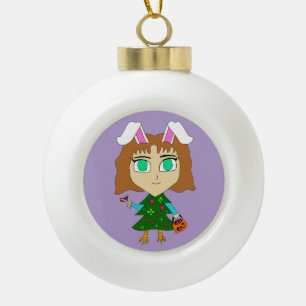 Multi Holiday Chibi Keramik Kugel-Ornament