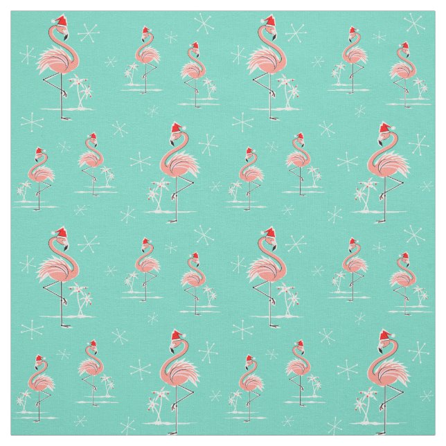 Multi kleines Mustergewebe des Weihnachtsflamingos Stoff (Muster)