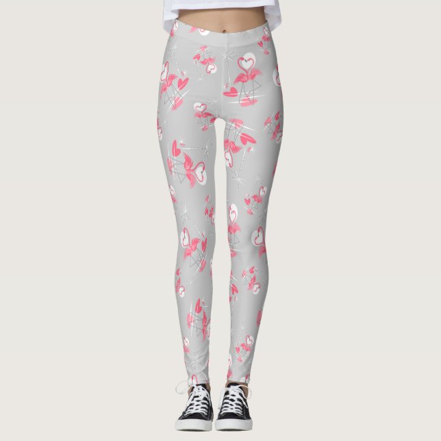 Multi Leggings der Flamingo-Liebe (Vorderseite)