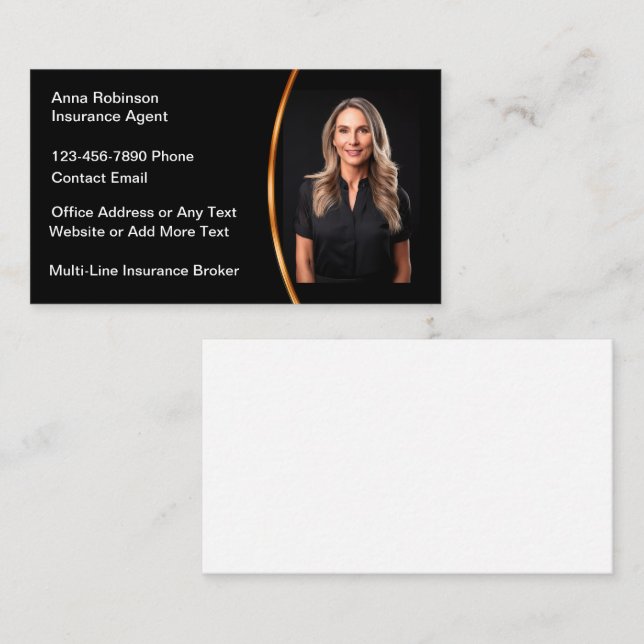 Multi-Line Insurance Broker Business Cards Visitenkarte (Vorne/Hinten)