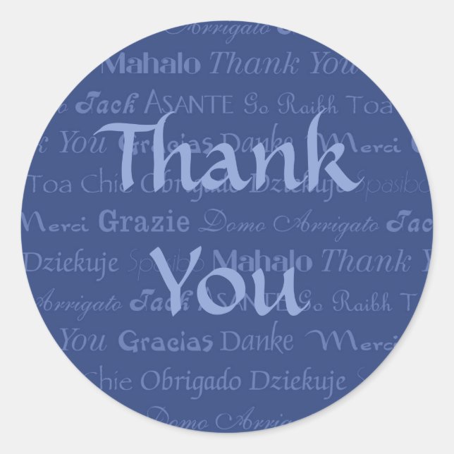 Multi-Lingual Dankeschön Sticker (Vorderseite)