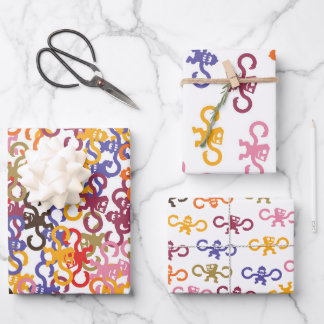Multi-Monkey Business Geschenkpapier 3 Bögen Set