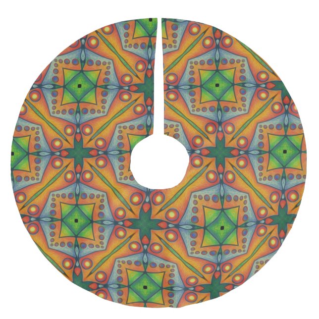 multi pattern polyester weihnachtsbaumdecke (Vorderseite)