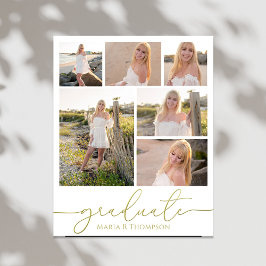 Multi Photo Collage Modern Graduation Script Poster
