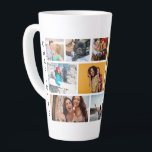 Multi Photo Collage Modern Personalized Name Milchtasse<br><div class="desc">Multi Photo Collage Modern Personalized Name Latte Mug features a photo collage of nine of your favorite photos. Personalized with your name in modern black script. Perfect for birthday, Christmas, Mother's Day, Father's Day, Grandparents, brother, sister, best friend and more. PHOTO TIP: center your photos before uploading to Zazzle. Designed...</div>
