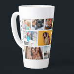 Multi Photo Collage Modern Personalized Name Milchtasse<br><div class="desc">Multi Photo Collage Modern Personalized Name Latte Mug features a photo collage of nine of your favorite photos. Personalized with your name in modern black script. Perfect for birthday, Christmas, Mother's Day, Father's Day, Grandparents, brother, sister, best friend and more. PHOTO TIP: center your photos before uploading to Zazzle. Designed...</div>