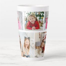 Multi Photo Collage Modern Personalized Name Milchtasse