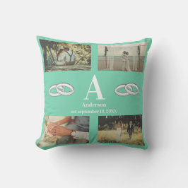 Multi Photo monogram wedding family gift Kissen
