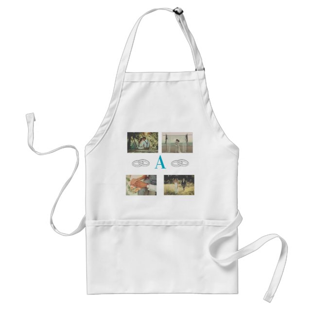 Multi Photo monogram wedding family gift  Schürze (Vorne)