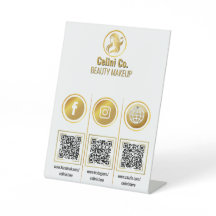 Multi QR Code Business Sign - Social Media Display
