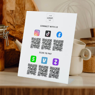 Multi-QR-Code-Geschäft Sockelschild