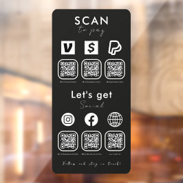 Multi-QR-Code-Prüfung, um eine Verbindung mit uns  Fensteraufkleber