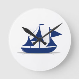 Multi-Sail Sailboat Marine Nautical Runde Wanduhr
