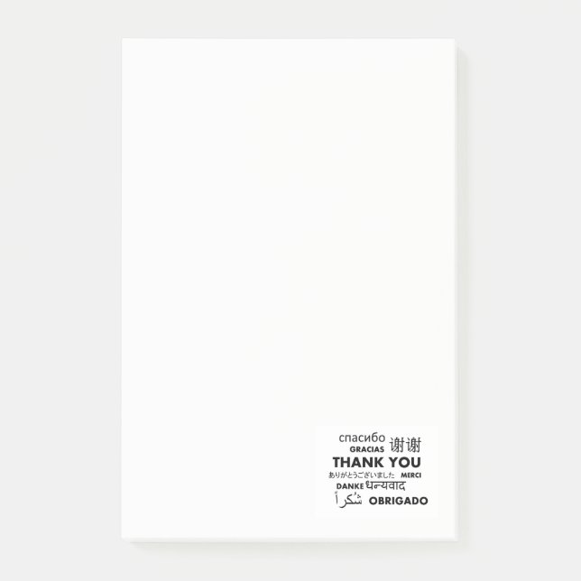 Multi Sprache danken Ihnen Post-it Klebezettel (Vorderseite)