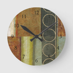 Multi-textured Abstract Painting by Vision Studio Runde Wanduhr