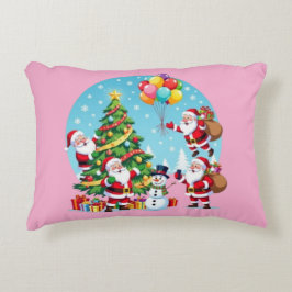 **„Multi-Weihnachtsmann-Weihnachtsspaß – 3D-Cartoo Dekokissen