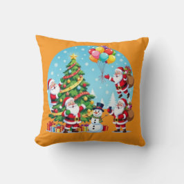 **„Multi-Weihnachtsmann Weihnachtsspaß – 3D Cartoo Kissen