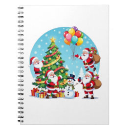 **„Multi-Weihnachtsmann Weihnachtsspaß – 3D-Cartoo Notizblock