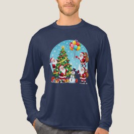 **„Multi-Weihnachtsmann-Weihnachtsspaß – 3D-Cartoo Tri-Blend Shirt