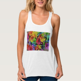 Multicfarbener, flacher Slim oben Tank Top