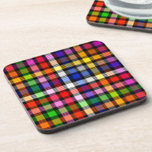 Multicfarbener Flannel Twill Kariert Tartan auf sc Getränkeuntersetzer