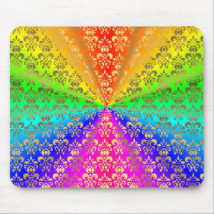 Multicfarbener Regenbogenfarbener Damast Mousepad