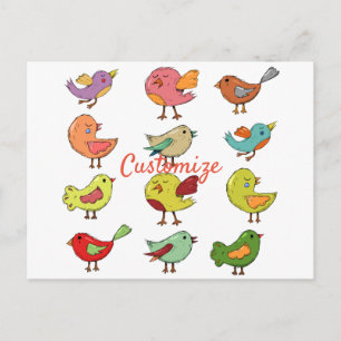 Multicfarbener Sweet Songbirds Thunder_Cove Postkarte