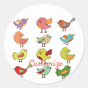 Multicfarbener Sweet Songbirds Thunder_Cove Runder Aufkleber