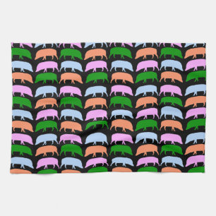 Multicologe Hogs Pink Blue Green Orange Kitche Küchentuch