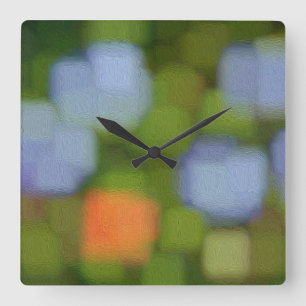 Multicolor Abstract Painting Quadratische Wanduhr