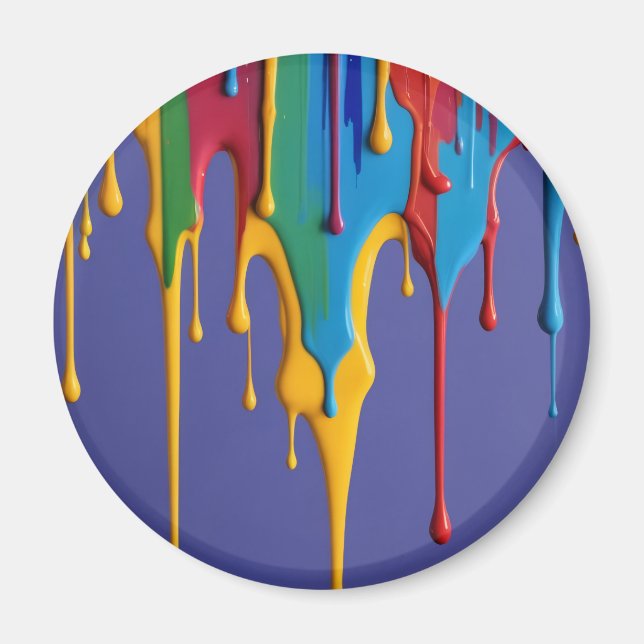 Multicolor Abstrait AI Artwork Magnet (Devant)