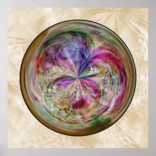 Multicolor Abstrakt Bubble Mandala Poster