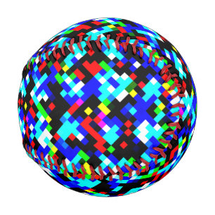Multicolor-Abstrakt-Pixel-Muster Baseball