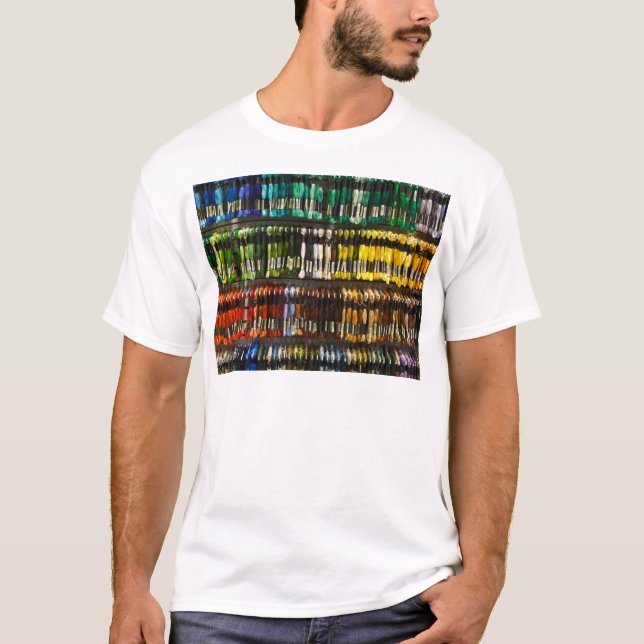 Multicolor Abstrakt Weave T-Shirt (Vorderseite)