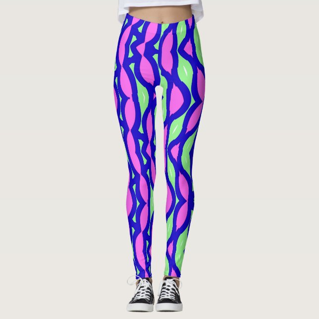 Multicolor-abstrakte Leggings "Ratti_Creative_Arts (Vorderseite)