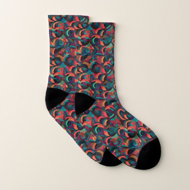 Multicolor-abstraktes Designmuster Socken (Paar)