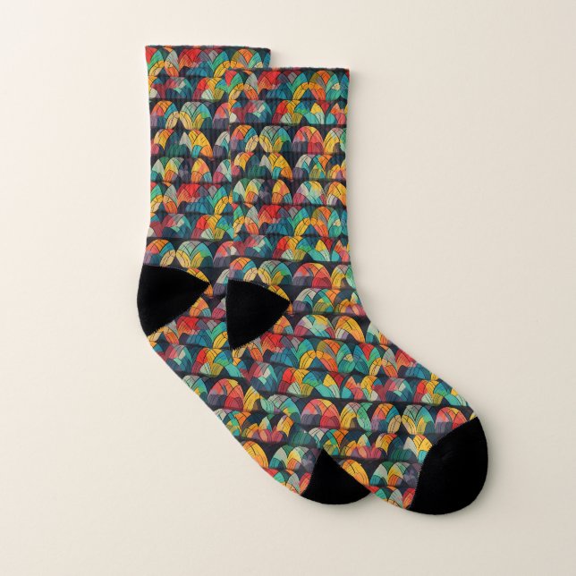 Multicolor-abstraktes Designmuster Socken (Paar)