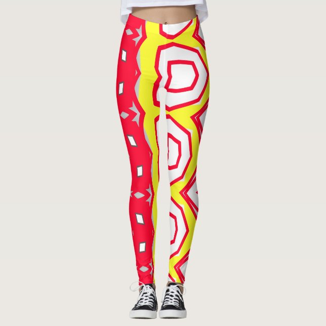 Multicolor-abstraktes Muster "Ratti_Creative_Arts" Leggings (Vorderseite)